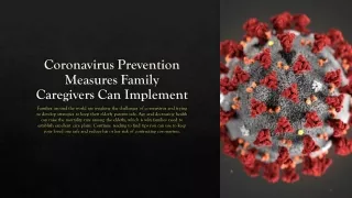 Coronavirus Prevention Measures Family Caregivers Can Implement