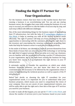 finding the right it partner for your organization