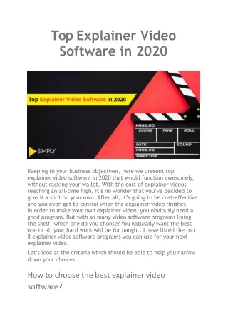 Top Explainer Video Software in 2020