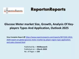 Glucose Meter market Size, Growth, Analysis,Forecast and Demand