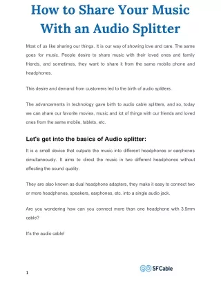 how to share your music with an audio splitter
