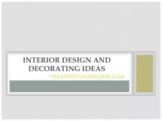 interior design and decorating ideas