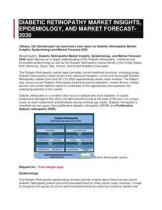 diabetic retinopathy market insights epidemiology