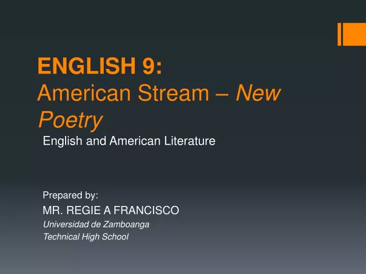 english 9 american stream new poetry