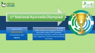 National Ayurveda Olympiad being organized by Nirogastreet and Nasya