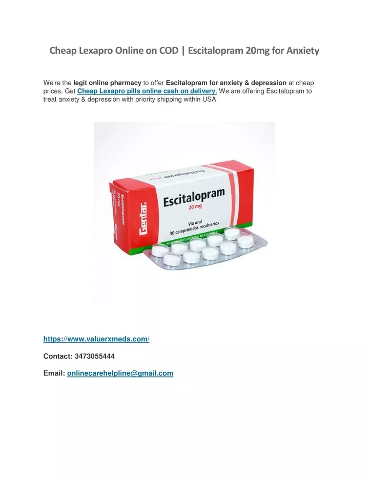 cheap lexapro online on cod escitalopram 20mg