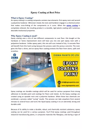 epoxy coating at best price