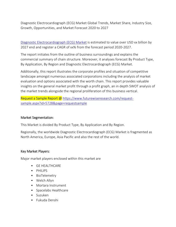 diagnostic electrocardiograph ecg market global