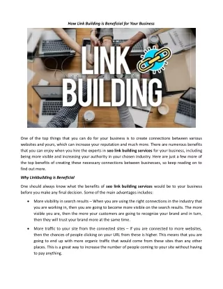 how link building is beneficial for your business