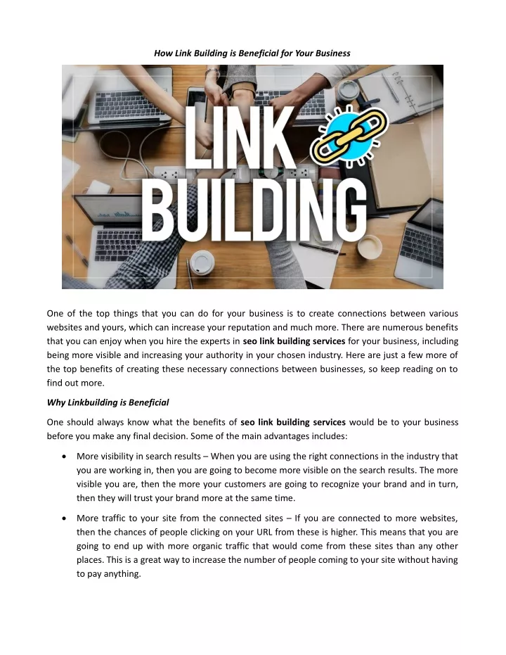 how link building is beneficial for your business