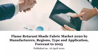 Flame Retarant Shade Fabric Market 2020 by Manufacturers, Regions, Type and Application, Forecas