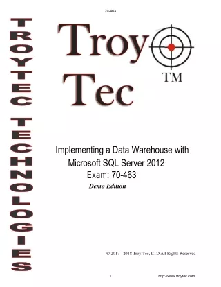 Implementing a Data Warehouse with Microsoft SQL Server 2012 70-463 Exams preparation