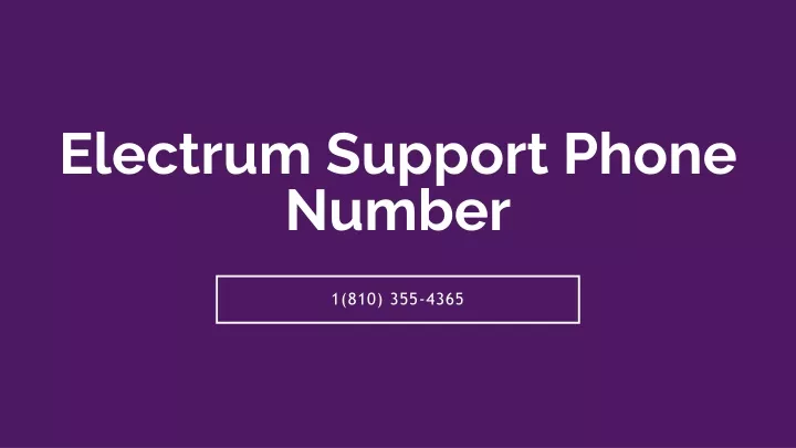 electrum support phone number
