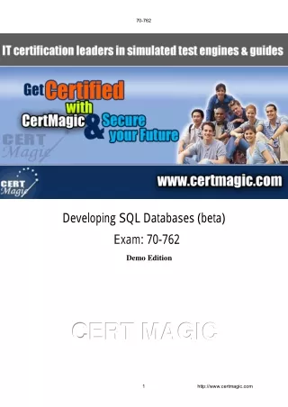 Developing SQL Databases Exam Dumps For Microsoft 70-762 Exam