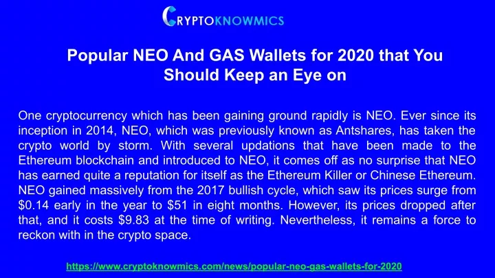 popular neo and gas wallets for 2020 that