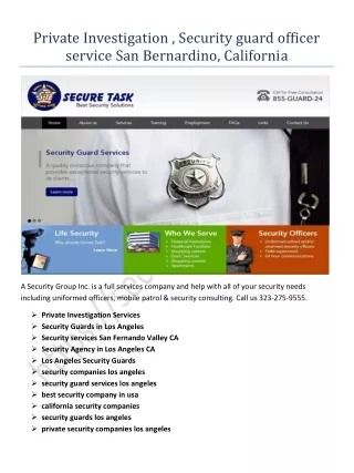 private investigation security guard officer