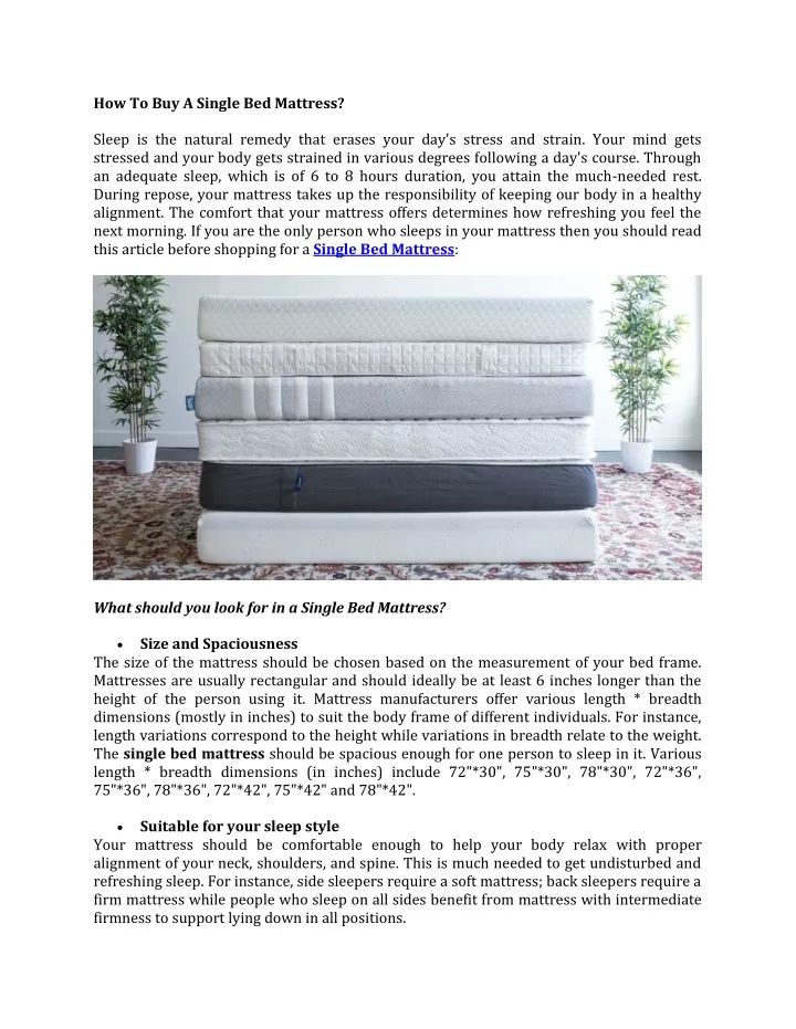 how to buy a single bed mattress sleep