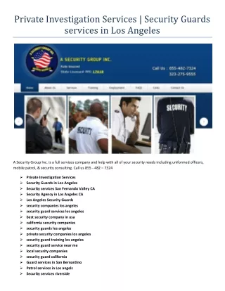 private investigation services security guards