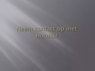 Neem contact op met Hotmail