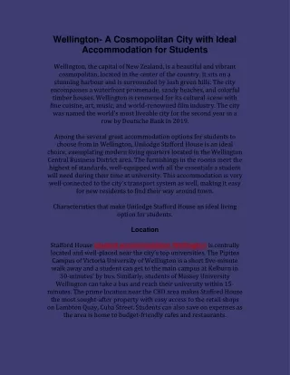 Student Accommodation Wellington | Best Student Accommodation Wellington