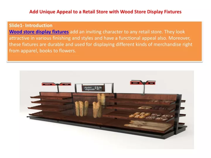add unique appeal to a retail store with wood store display fixtures