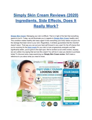 Simply Skin Cream