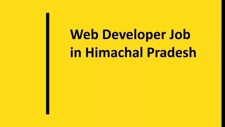 web developer job in himachal pradesh