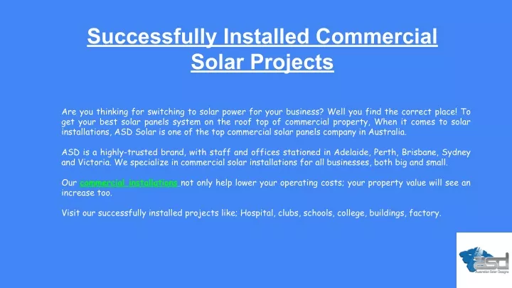 successfully installed commercial solar projects