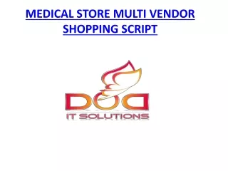 medical store multi vendor shopping script