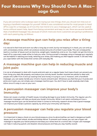 four reasons why you should own a mas sage gun