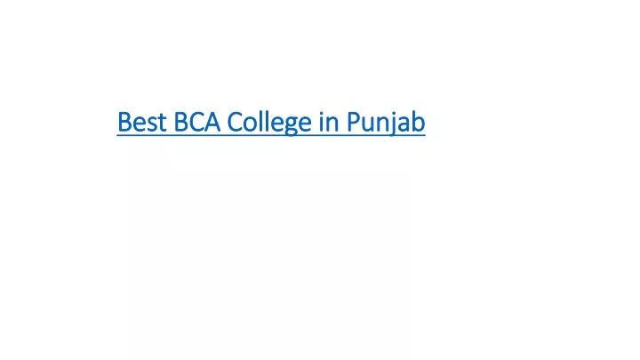 best bca college in punjab