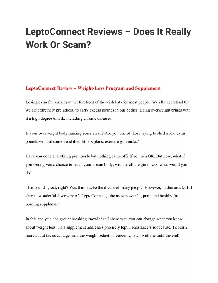 leptoconnect reviews does it really work or scam