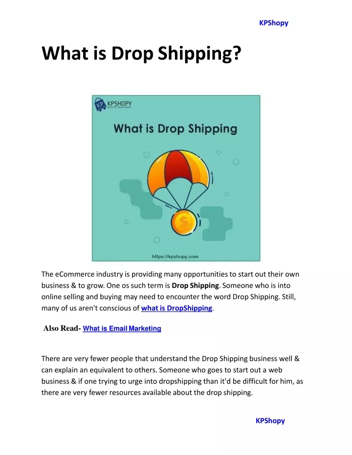 what is drop shipping