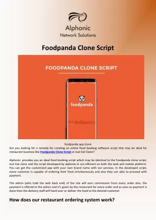 foodpanda clone script