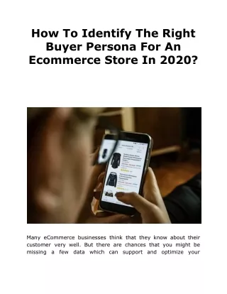 how to identify the right buyer persona