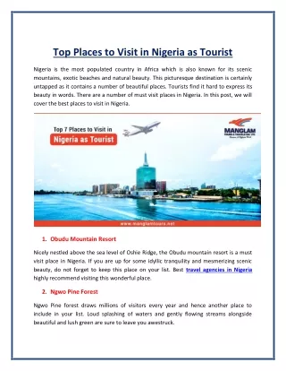Travel Agencies in Nigeria | Hotel Booking Services in Nigeria