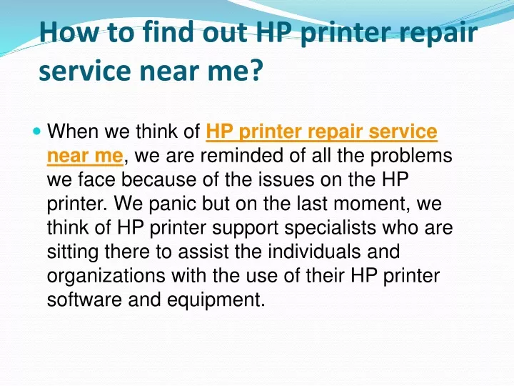 how to find out hp printer repair service near me