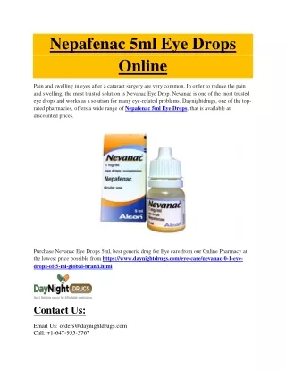 Nepafenac 5ml Eye Drops