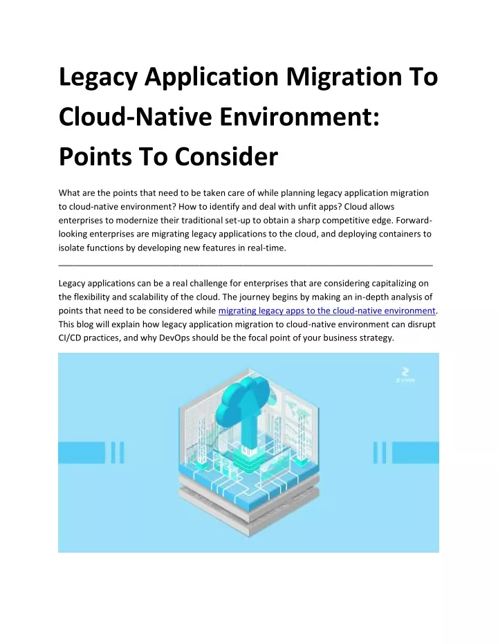 legacy application migration to cloud native