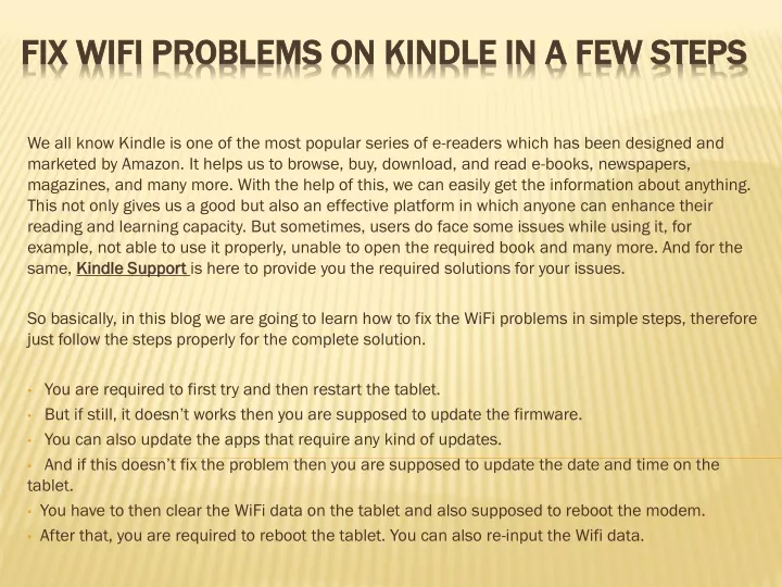 fix wifi problems on kindle in a few steps