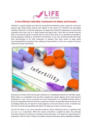 a few efficient infertility treatments for males