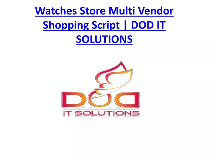 watches store multi vendor shopping script dod it solutions