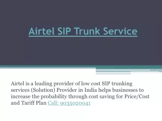airtel sip trunk service