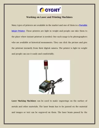 working on laser and printing machines