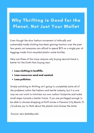 why thrifting is good for the planet not just