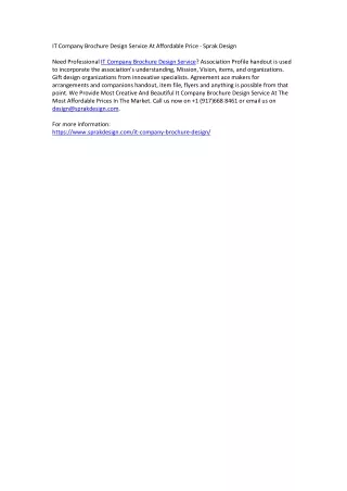it company brochure design service at affordable