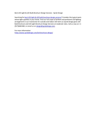 best led light led bulb brochure design services