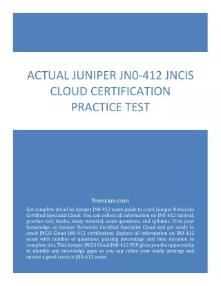 actual juniper jn0 412 jncis cloud certification