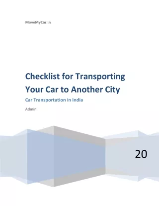 Checklist for Transporting Your Car to Another City