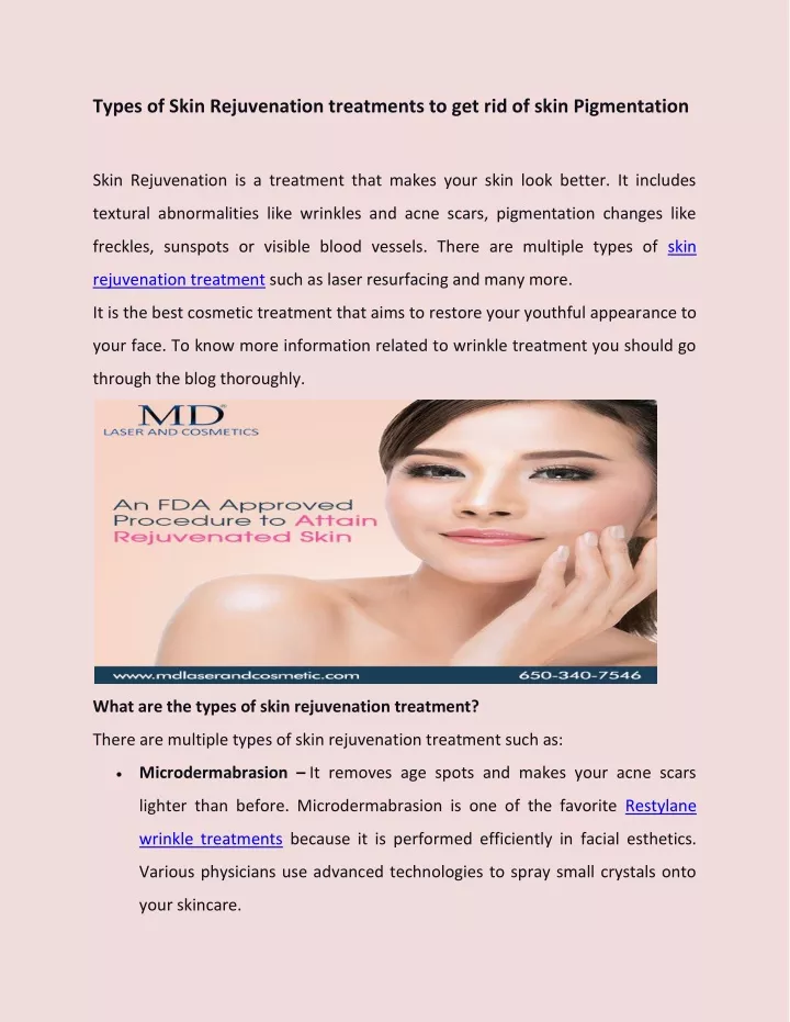 types of skin rejuvenation treatments